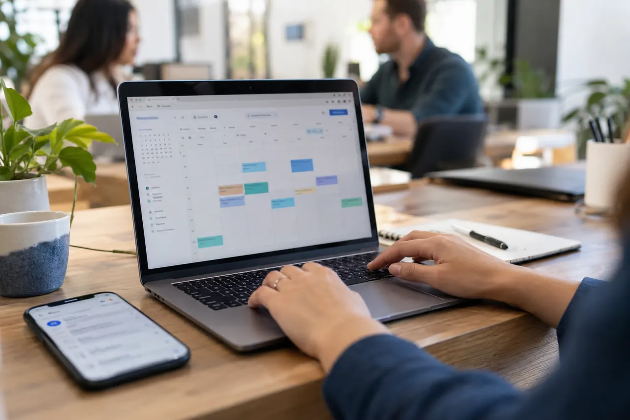 Planning a casino bonus and retention email calendar on a laptop
