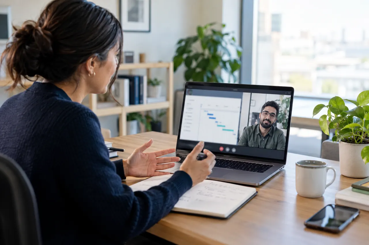 Product manager and engineer reviewing a SendGrid migration plan on a video call